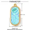 Colgante de Acero Inoxidable para Hacer a Mano con Arándanos y Pera que Gotea Aceite Transfronterizo Colgante de Colgante de Flor Ovalada y Libélula para Mujer Joyería de Acero de Titanio
