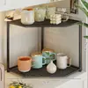 Estante organizador de almacenamiento para tazas de esquina mesa de esquina portavasos para agua tazas de té escritorio estación de trabajo escritorio de oficina estante triangular