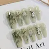 2024 Nuevo Original Pabellón de Orquídeas Secuencia Estilo Nacional Fresco Arte de Uñas Camelia Flor Blanca Elegante Usar Armadura