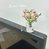 2024 Novo Tendência Fresco Mini Vaso Artificial Ornamento de Carro Decoração de Interior Acessório para Painel de Flores