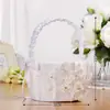Suprimentos para Casamento Novo Cesta de Flores para Noiva Branco Estilo Ocidental Cesta para Flores de Daminha de Honra Madrinha Cesta de Flores de Mão para Casamento