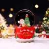 Bola de cristal de Natal produto novo transfronteiriço caixa de música, caixa de música criativa com neve brilhante Papai Noel, presente de feriado