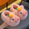 Chinelos de Algodão de Inverno Capivara Lulu para Meninos e Meninas, Quentes e Peludos, Sapatos de Algodão para Casa com Solado Grosso para Crianças
