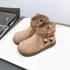 2025 Nuevo Invierno Dos Algodones Terciopelo Corto Zapatos para Niños Estilo Coreano Botas de Cuero para Niñas Botines para Niños Botas de Media Pantorrilla 3851