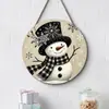 Adornos Navideños Creativos Transfronterizos Artesanías de Madera Cartel Redondo para Puerta Serie Colgante de Madera 20Cmos Colgante