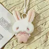 Gravata Borboleta Xadrez Chaveiro de Coelho de Pelúcia Pingente Decoração Fofa para Bolsa Mochila Acessório de Presente para Roupa