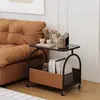 Mesa Lateral de Sofá com Vidro Temperado, Mesa de Centro para Sala de Estar, Estilo Moderno Minimalista, Mesa de Cabeceira para Quarto com Rodas, Mesa de Canto Móvel