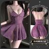 Yishengxian Lingerie Sexy Feminina Uniforme Brilhante para Boate Vestido com Suspensório Tentação Conjunto de Pijama Sexy Grátis