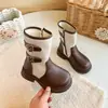 Botas largas de estilo británico retro para niña, nueva colección otoño/invierno 2026, botas largas de moda estilo coreano con cremallera lateral