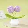 Producto Terminado: Planta en Maceta de Hilo de Tulipán Tejido a Mano Transfronterizo, Flor Artificial de Hilo, Regalo Exquisito para el Día de la Madre y el Día del Maestro