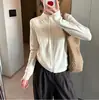 Chamarra con cierre y cuello alto de felpa engrosada, capa interior casual minimalista estilo coreano para otoño e invierno