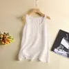 Nueva camisola artística retro estilo chino para mujer, adecuada para usar en capas, holgada y versátil para el verano, se puede usar como prenda exterior, hecha de algodón y lino, top sin mangas