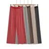 Pantalones Rectos de Cintura Alta con Cordón para Mujer, Otoño e Invierno, Estilo Retro Americano, Holgados, Pierna Ancha, con Rayas de Bloques de Color, Pantalones Casuales