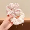 Scrunchie de rede colorido e oversized com alta elasticidade e alto apelo estético, acessório de cabelo multicamadas estilo francês