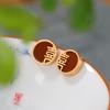 Pendientes de plata de ley S925 bañados en oro con ágata roja del sur y personalidad retro, con carácter alegre, doble felicidad, elegantes para mujer.