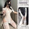 Dormila Lencería Sexy Solapa Sexy Espalda Hermosa Encaje V Profundo Abertura Transparente Camisa Falda Secretaria Ol F917