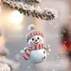 Lindo Dibujo Animado Muñeco de Nieve Navideño Colgante para Coche Decoración de Árbol de Navidad Colgante de Joyería Acrílica Navideña
