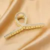 Pasador Trasero Cabeza Perla Pinza para el Cabello Tocado Pinza Grande Pinza de Tiburón Pasador de Diamante Brillante Cyber Celebridad