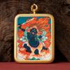 Collar con colgante de Thangka pequeño de Xizang Tarjeta de Buda Zakilam Quinto Maestro Madre Verde Huang Puxian Quinta Vía