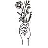 Adhesivos de pared de espejo de flores en blanco y negro decorativos para baño, espejo de inodoro, pintura autoadhesiva, adhesivos de pared removibles de PVC