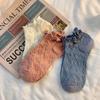 Calcetines Blancos con Borde de Oreja de Madera para Mujer Verano Tubo Corto Finos Ins Modernos Estilo Japonés Lindo Encaje Lolita Jk Calcetines Cortos para Mujer