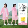 Capa de Chuva Infantil para Alunos do Ensino Fundamental, Poncho de Chuva Longo Reutilizável Espessado Portátil com Aba Grande e Cordão, Atacado