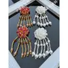 Colgante de borla con cuentas de perlas artificiales estilo antiguo DIY costura a mano ropa Hanfu pendientes zapatos calcetines sombreros accesorios de decoración