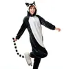 Atacado Outono e Inverno Hipopótamo Desenho Animado Pijama Peça Única Animal Infantil Macaco Marrom Unissex Flanela Roupa de Casa