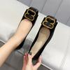 Sapatos de Rolo de Ovo Amazon Transfronteiriços Sapatilhas Femininas 2026 Bico Quadrado Solado Macio Confortáveis Planos Sapatos de Vovó Mocas Versáteis