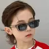 Gm2023 Nuevas Gafas de Sol Infantiles Estilo K de Marco Pequeño Europeas y Americanas Femeninas Ins Populares Fotografía Callejera Tendencia Retro Forma Cóncava Gafas de Sol