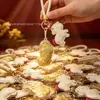 Chaveiro Dourado Presente Sorte Atração de Riqueza Pingente de Ouro Puro 999 Pingente de Carro Pingente de Bolsa Presente Atacado Comece com uma peça