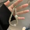 Pulseira de Diamante com Contas Estilo Luxo Leve Moda Versátil Pulseira para Celular Pingente Gancho para Capa de Celular Pulseira Chaveiro