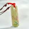 Colgante de Cerámica Estilo Étnico Vintage Versátil Joyería de Cerámica Pieza de Cerámica de Color Esmalte de Loto Colgante Collar Largo