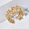 Anillo de Estrella de Acero Inoxidable de Moda Simple Estilo Ins Europeo y Americano Estilo Coreano Personalizado Moderno Diseño para Mujer Anillo Abierto