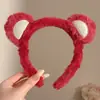 Diadema de felpa de dibujos animados linda, unisex, para otoño e invierno, impermeable y antideslizante, adecuada para lavarse la cara, nuevo estilo 2026 accesorio para el cabello