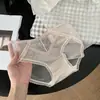 Calcinha de Renda com Bolinhas e Laço de Cetim Feminina 10A Forro Antibacteriano Cintura Média High Split Hipster