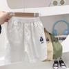 Shorts bordados para meninos, roupa externa de verão 2025, roupa de verão, fina, média e grande, calça casual infantil de cinco pontas, roupa infantil, moda infantil para homens