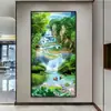 Pintura en Spray Paisaje de Cascada Simple de Lujo Ligero Moderno Pared de Fondo Pintura Decorativa Pintura al Óleo Murales de Color