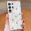 Popular Estilo Fresco Diseño Floral de Rosas Adecuado para Samsung S25/26U Nuevo Modelo Funda de Teléfono Magnética de Alta Transparencia Antideslizante Resistente a Caídas