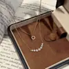 Colar Brilhante de Camada Dupla Sorriso para Mulheres, Corrente de Clavícula Simples e Fashion com Zircônias Incrustadas, Colar de Alta Qualidade, Requintado e Estiloso