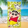 Toalha de banho de secagem rápida infantil de grandes dimensões Giz de cera Pequena nova toalha de praia Microfibra Velo de dupla face Toalha de praia com impressão digital