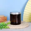 Vela aromática de cristal marrón de 500 ml Taza 250 ml Portavelas para decoración del hogar Adornos Fragancia Recipiente para velas DIY