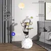 Coelho Astronauta Espacial Grande Enfeite para Lateral de Sofá, Estante de TV, Decoração de Chão, Presente de Inauguração de Casa para Sala de Estar, Decoração de Luxo Leve