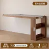 Escrivaninha de Canto em Madeira Maciça Cômoda Duas em Um Mesa de Estudo para Adultos Estante Integrada Mesa de Computador em L Medieval