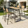 Mesas y Sillas de Exterior Personalizadas, Taburetes Altos para Barra de Patio, Mesas y Sillas de Madera Plástica para Exterior, Sillas para Cafetería y Bar, Mesas de Bar, Transfronterizo