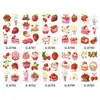 Pegatinas de Tatuaje Fiesta de Fresas Postre de Fresa Rosa Pastel Fiesta de Cumpleaños Impermeables Desechables Tatuajes Divertidos Infantiles