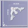 Tira de Borda para Parede de Fundo de TV com Flor de Canto Francês em Linha de PU Imitação de Gesso Tira Decorativa Teto Estilo Europeu Americano