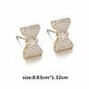 Pendientes de lazo dulce de circonita para niñas, pendientes simples y hermosos de plata esterlina S925, pendientes de regalo pequeño