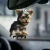 Pingente de Decoração Criativa de Cachorro em Acrílico 2D Ornamento para Retrovisor de Carro Pingente de Chaveiro para Decoração de Mochila