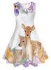Vestido de Verano Fresco y Elegante con Estampado Digital 3D sin Mangas para Niñas, Vestido de Princesa para Niños, Europeo y Americano Transfronterizo